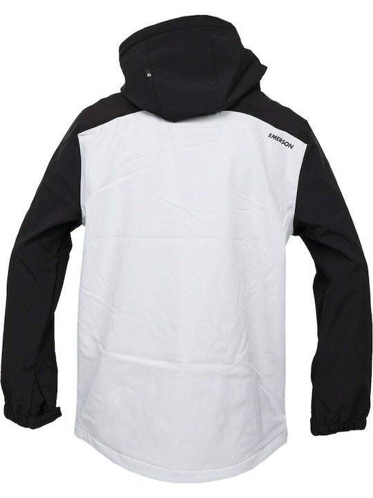 3 in 1 Winter Softshell Waterproof and Windproof Men’s Jacket Ice White Black