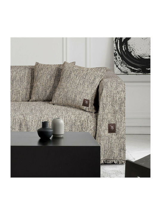 Greenwich Polo Club Three-Seater Sofa Throw 2769 180x300cm Ecru / Black