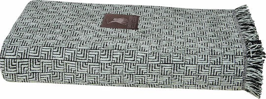 Greenwich Polo Club 2767 Sofa Throw 2 Seater Chenille 180x250cm Black Mint