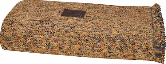 Greenwich Polo Club Sofa Throw 2 Seater Chenille 180x250cm Black / Ochre