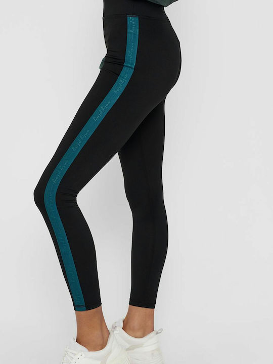 Frauen Gekürzt Leggings Hochgeschnitten Schwarz