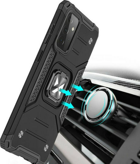 Wozinsky Ring Armor Umschlag Rückseite Kunststoff Schwarz (Galaxy A72)