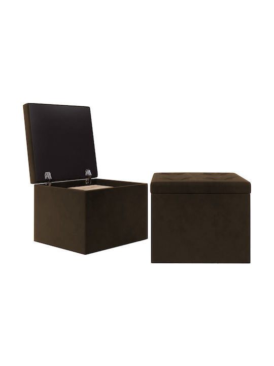 Hocker Bankhocker Mit Stauraum Gepolstert mit Stoff Coffee 50x50x46cm