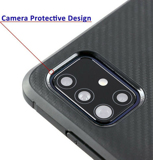 Volte-Tel Carbon Camera Protective Back Cover Σιλικόνης Μαύρο (Huawei P40 Lite)