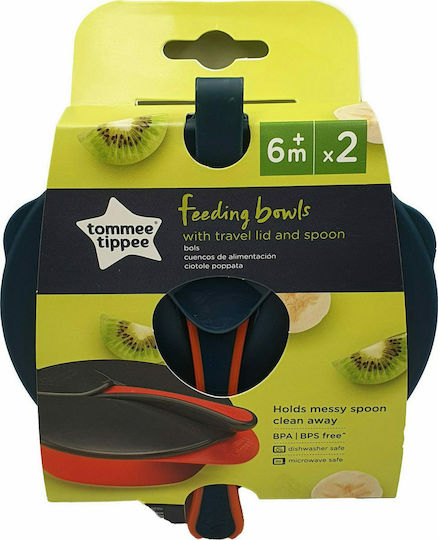 Tommee Tippee Baby Food Bowl Easy Scoop Bowl made of Plastic Black 2pcs