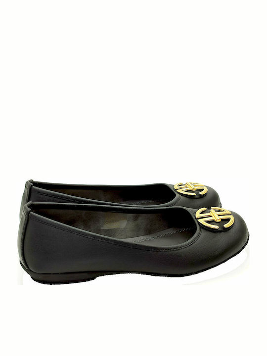 Synthetic Leather Ballerinas Black
