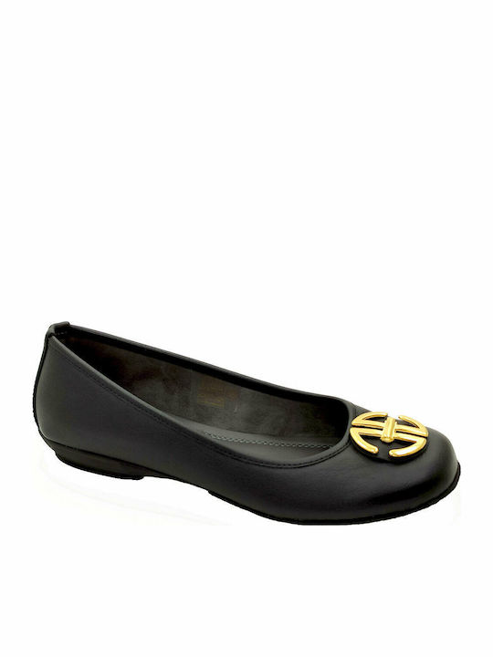 Synthetic Leather Ballerinas Black