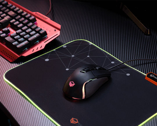 Meetion PD120 Gaming Mouse Pad Medium (335mm) με RGB Φωτισμό μέσω USB Μαύρο 17.007.0006