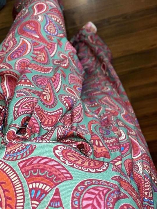 Moutaki Γυναικεία Υφασμάτινη Παντελόνα με Λάστιχο σε Ροζ Χρώμα