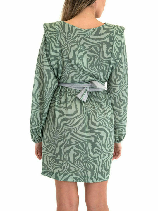 Moutaki Mini All Day Φόρεμα Μακρυμάνικο Πράσινο