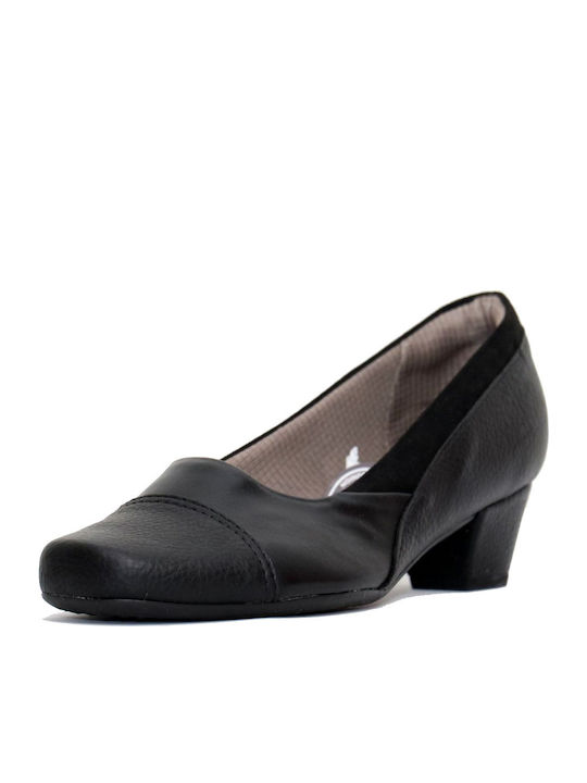 Piccadilly Anatomic Leather Black Low Heels