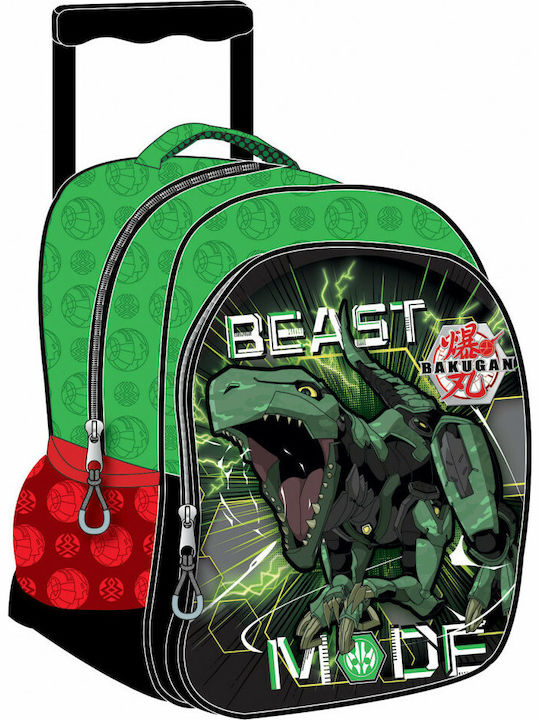 Gim Bakugan School Bag Trolley Kindergarten in Green color