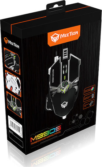 Meetion M990S RGB Gaming Ποντίκι 4000 DPI Μαύρο