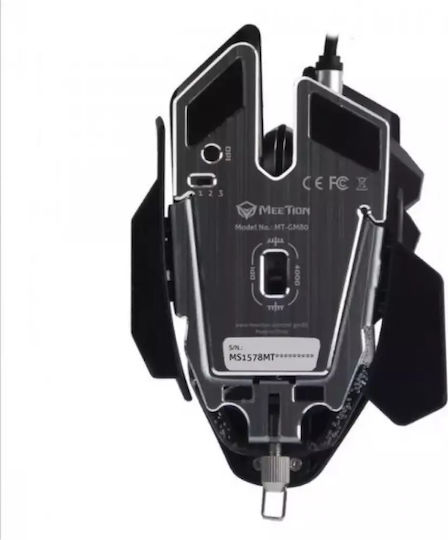 Meetion GM80 RGB Gaming Ποντίκι 4000 DPI Μαύρο