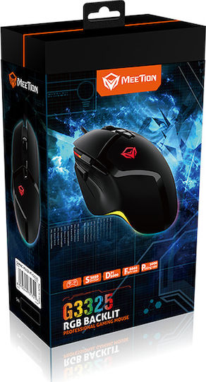 Meetion Hades G3325 RGB Gaming Mouse 5000 DPI Black