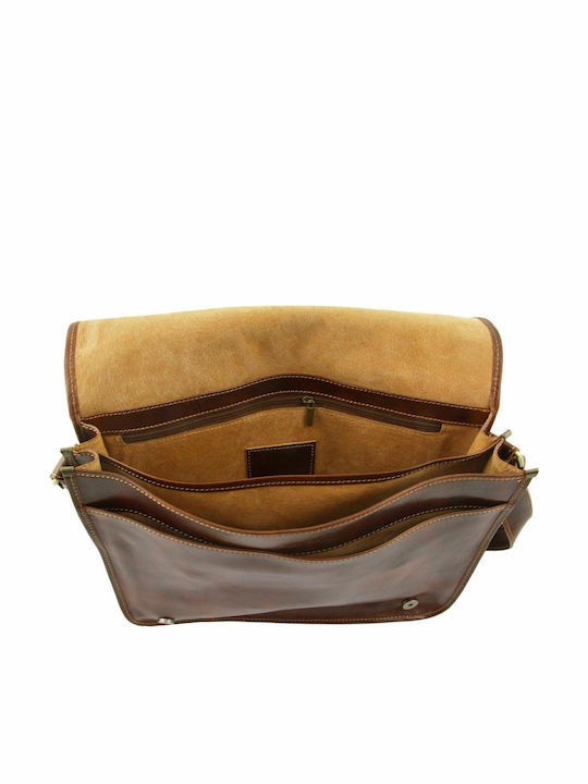 Messenger Double Leder Herrentasche Bote Braun