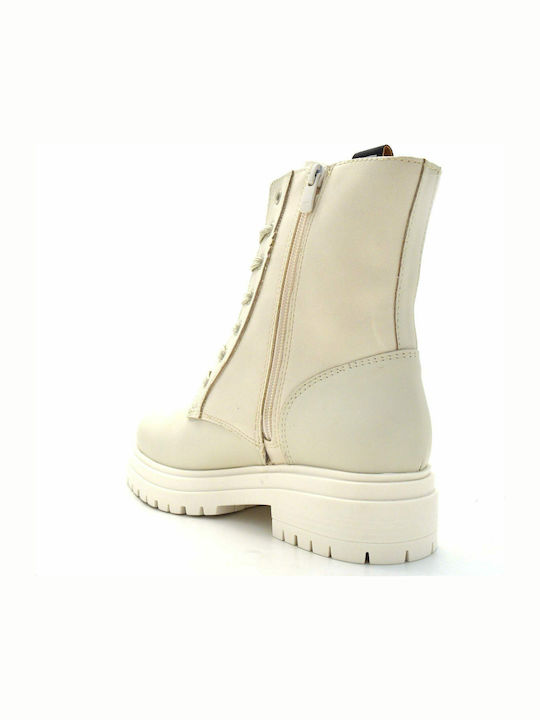 Leather Women's Ankle Boots White