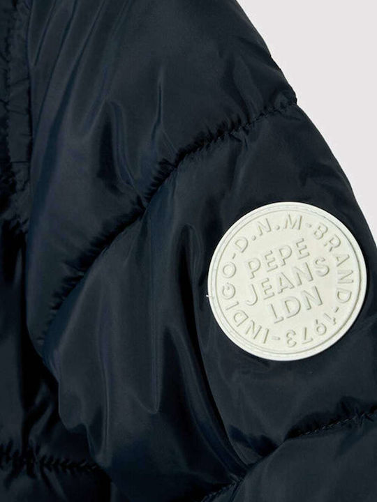 Kinder Parka Kurz mit Kapuze Marineblau Fred
