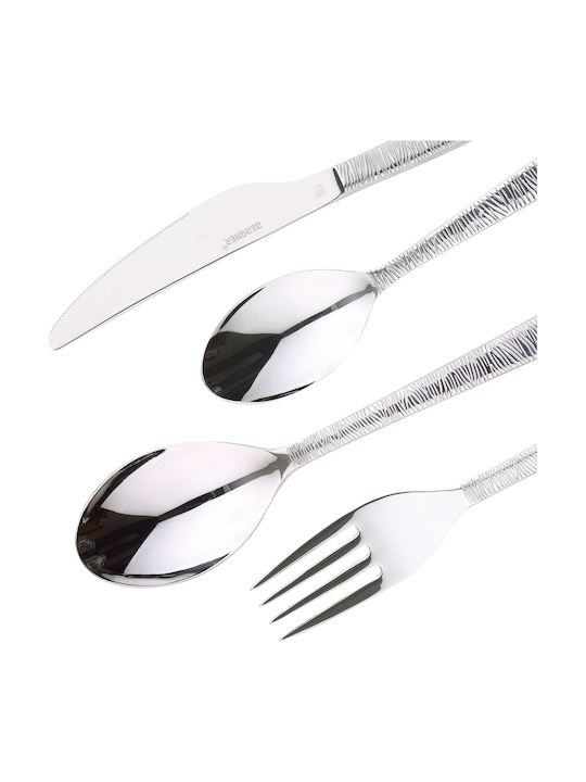 Bergner Lyon Besteckset Edelstahl Silber 24Stück