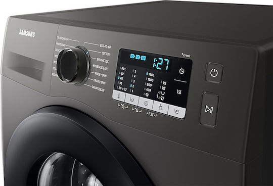 Samsung Πλυντήριο Ρούχων 9kg με Τεχνολογία Ατμού 1400 Στροφών Ecobubble Inox WW90TA046AX/EU