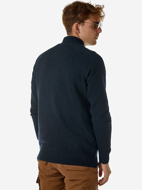 Camaro Men's Knitted Cardigan with Zipper Marine