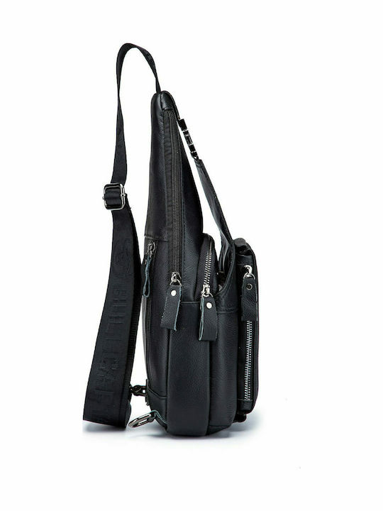 Leather Men's Bag Sling Black