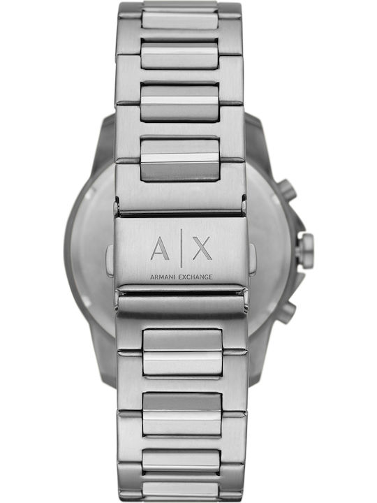 Armani Exchange Banks Ceas bărbătesc 45mm cu baterie și brățară din oțel argintiu