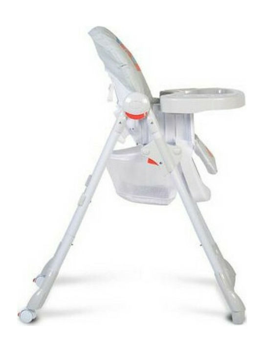 Cangaroo Kimchi Foldable Highchair with Adjustable Height Light Grey