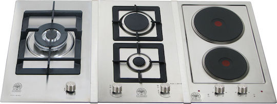 La Germania Natural Gas & Electric Cooktop Autonomous Inox 92.7x51εκ. Silver