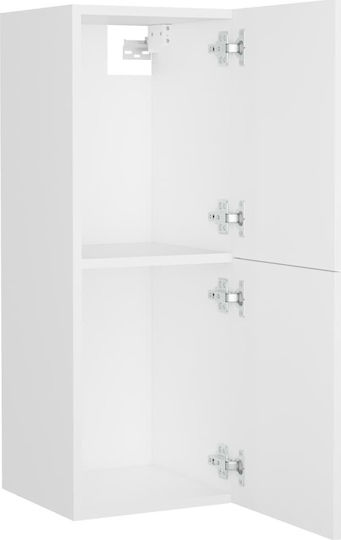 vidaXL Waschtisch mit Waschbecken, Spiegel & Säule L41xB38.5xH46cm Weiß
