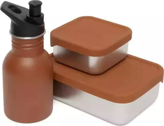 Petit Monkey Sticlă pentru copii din oțel inoxidabil maro 380ml