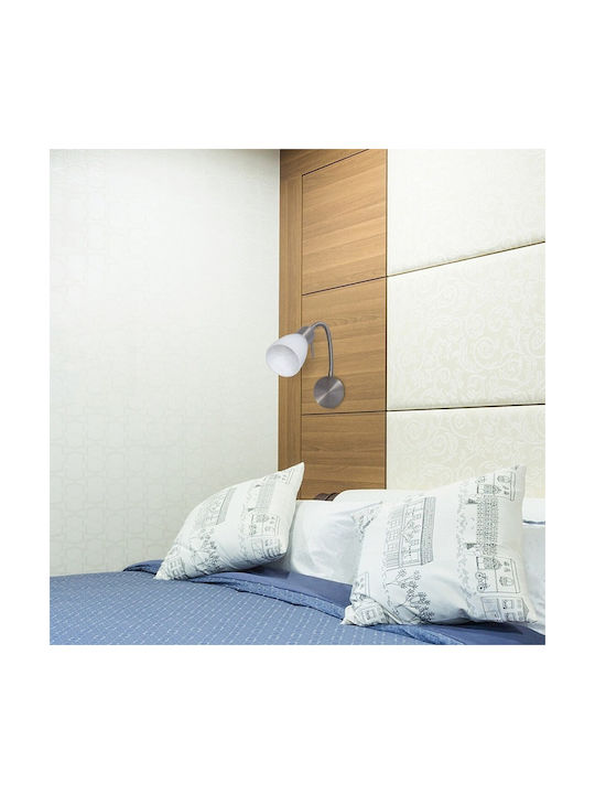 Rabalux Soma Classic Lamp Wall Socket with Socket E14 and Switch Silver 22.5x20.5x8cm
