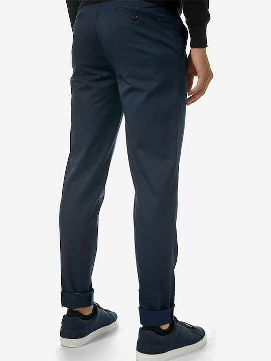 Sogo Men's Trousers Chino Elastic in Slim Fit Marine