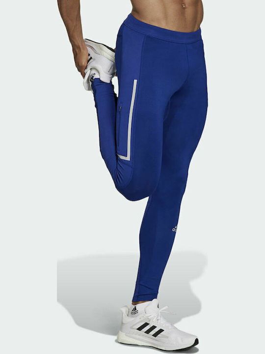 adidas Saturday Warm Running Ανδρικό Αθλητικό Κολάν Μακρύ Μπλε