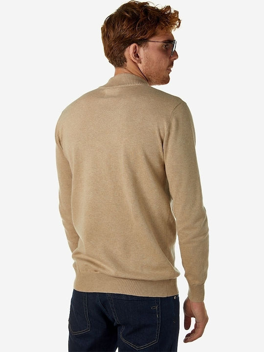 Brokers Jeans Herren Langarm-Pullover Rollkragen Beige