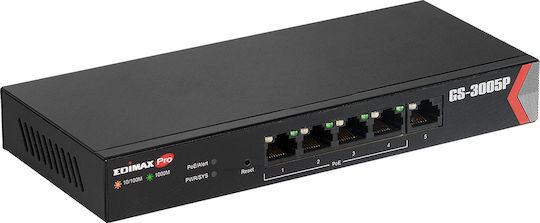 Edimax GS-3005P Unmanaged L2 PoE+ Switch με 5 Θύρες Gigabit (1Gbps) Ethernet