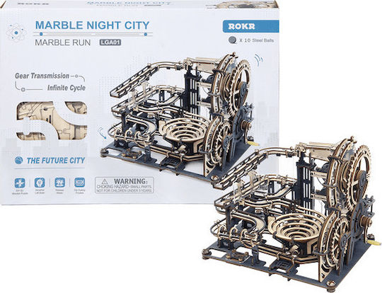 Robotime Holz-Bauspielzeug DIY Marble Run City für Kinder ab 14+ Jahre Jahren