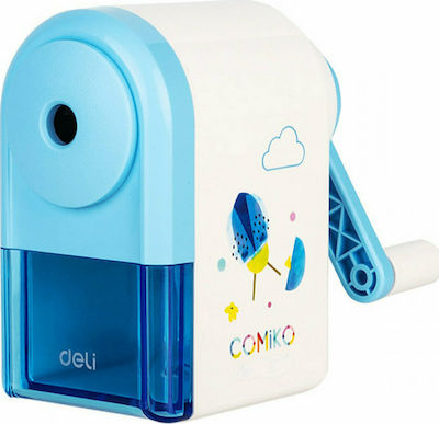 Deli Comiko Plastic Pencil Sharpener Hand Crank (Μiscellaneous Colours)