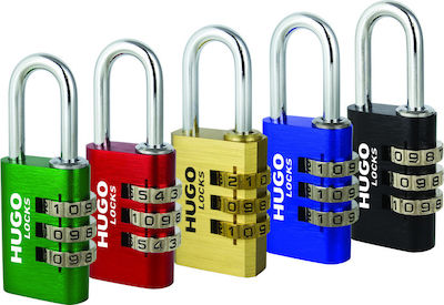 Hugo Locks PB20 Steel Padlock Brass Combination 20mm 1pcs