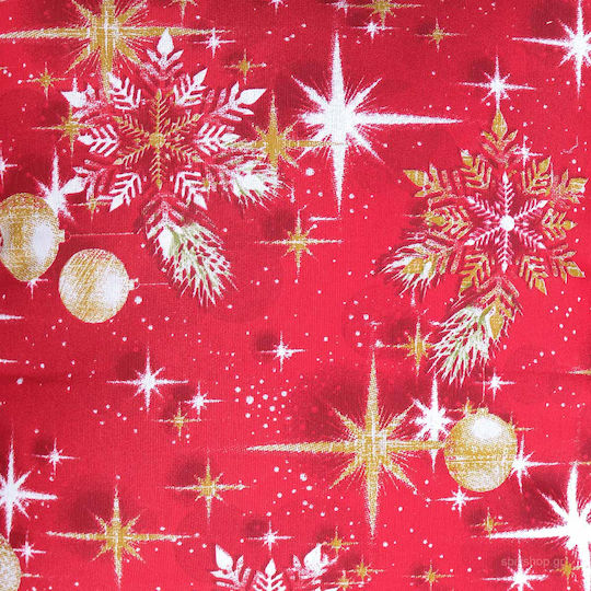 Viopros Christmas Tablecloth Fabric Red L140xW140cm.