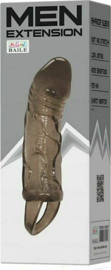 Baile Men Extension Penis Sleeve with Ball Ring Προέκταση Πέους Μαύρη 13.5cm