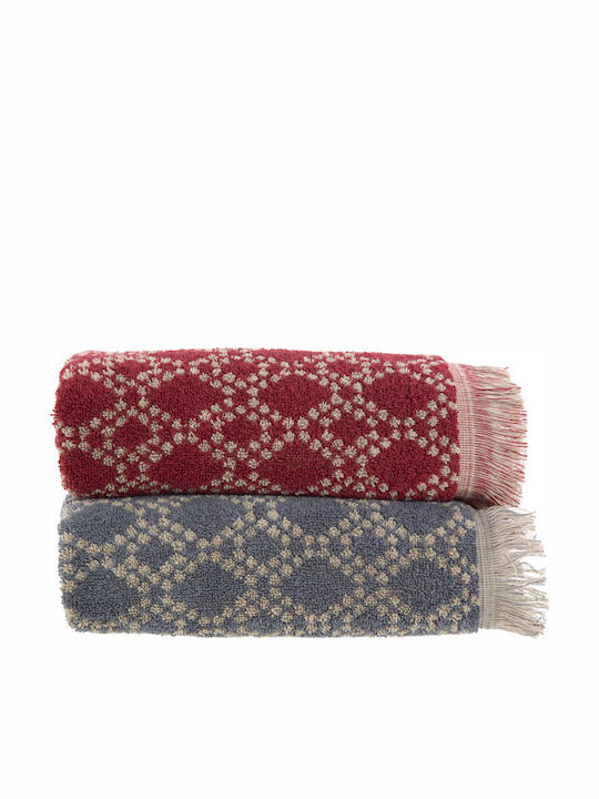 Nef-Nef Homeware Prosop de corp Caden 70x140cm. Bordo Greutate 600gr/m²