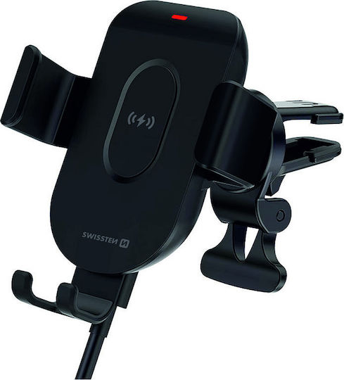 Swissten GW1-AV5 Car Mobile Mount with Adjustable Hooks and Wireless Charging Black