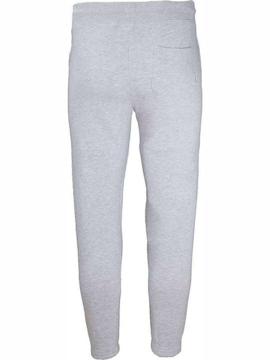 Men's Fleece Sweatpants with Rubber Ash Grey Melange