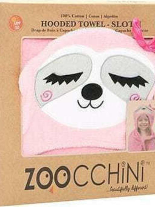 Zoocchini Halat De Baie Pentru Bebeluşi Cu Glugă Sadie The Sloth Roz 127x55cm