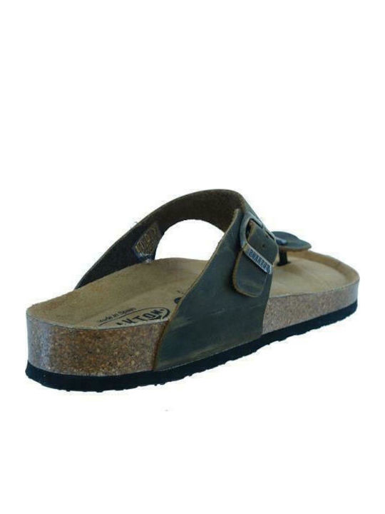 Men's Leather Sandals Green