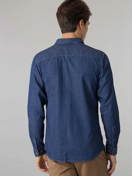 Tiffosi Men's Shirt Long Sleeve Denim Blue