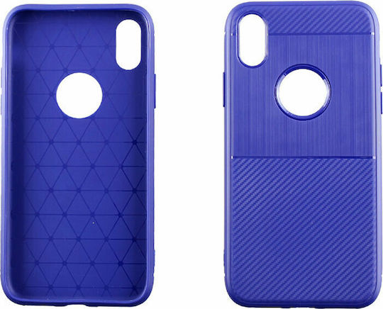 Idol 1991 Carbon TPU Back Cover Silicone Blue (iPhone X / Xs) 8205675