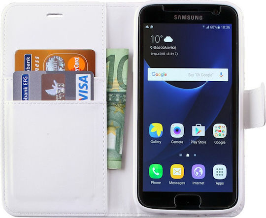 Volte-Tel Book Piele artificială Alb (Galaxy S7)