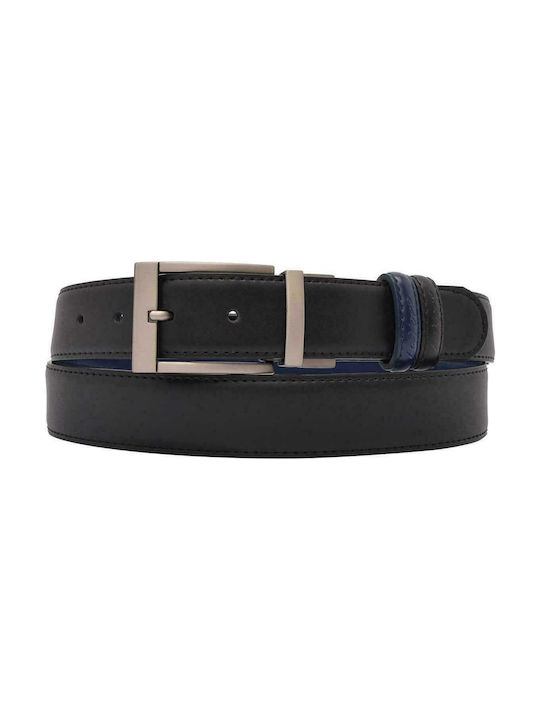 188 Men's Leather Double Sided Belt Black/Blue